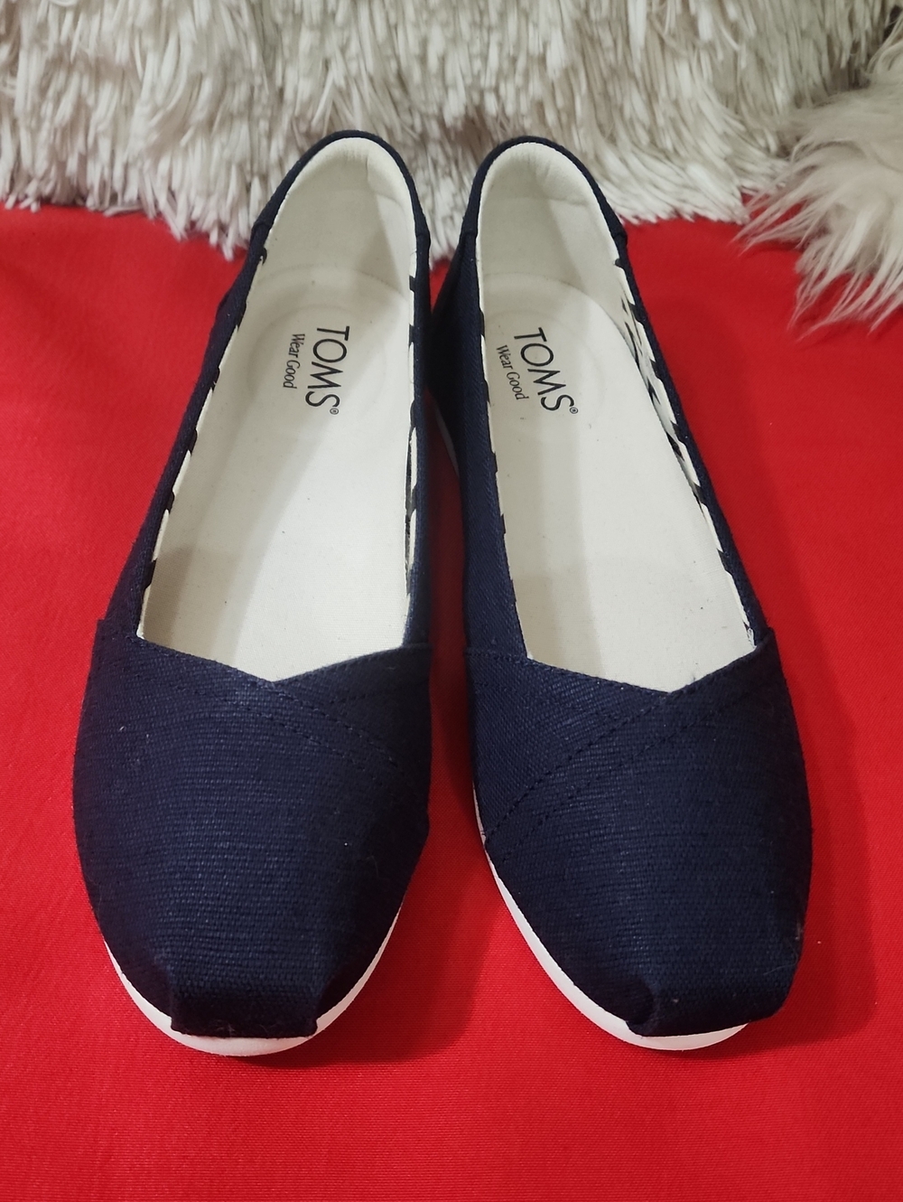 Toms Wear Good Navy Canvas Slip-On Flats